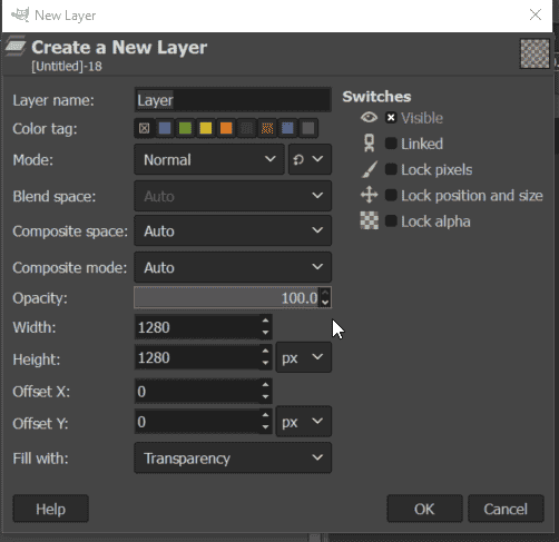GIMP New Layer